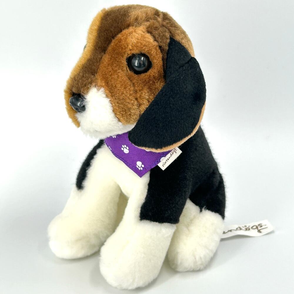Nintendo Nintendogs Beagle Puppy Dog 6” Plush Toy 2008 Purple Bandana Logo Small